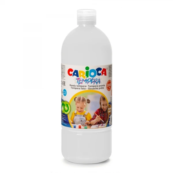 Thumbnail-Garrafa Tempera Carioca 1000ml – Cores Superlaváveis – Fácil de Misturar – Aplicável em Materiais Porosos – Alta Opacidade – Cor Branca