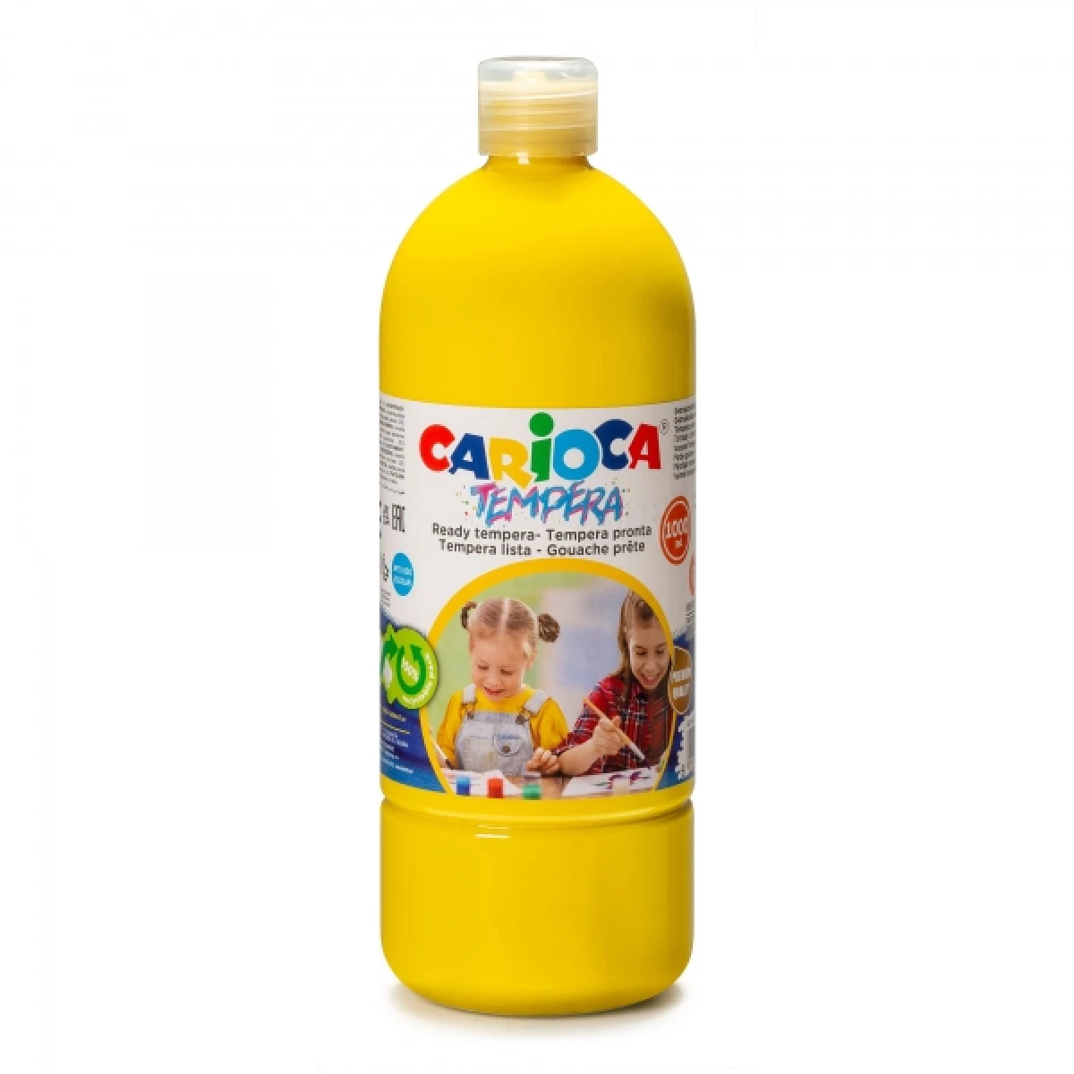 Thumbnail-Garrafa Tempera Carioca – 1000ml – Cores Superlaváveis – Fácil de Misturar – Aplicável em Materiais Porosos – Alta Opacidade – Cor Amarela