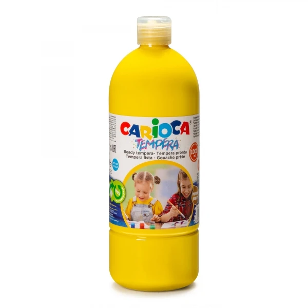 Thumbnail-Garrafa Tempera Carioca – 1000ml – Cores Superlaváveis – Fácil de Misturar – Aplicável em Materiais Porosos – Alta Opacidade – Cor Amarela