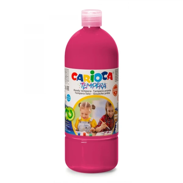 Thumbnail-Garrafa Tempera Carioca 1000ml – Cores Superlaváveis – Fácil de Misturar – Aplicável em Materiais Porosos – Alta Opacidade – Cor Rosa