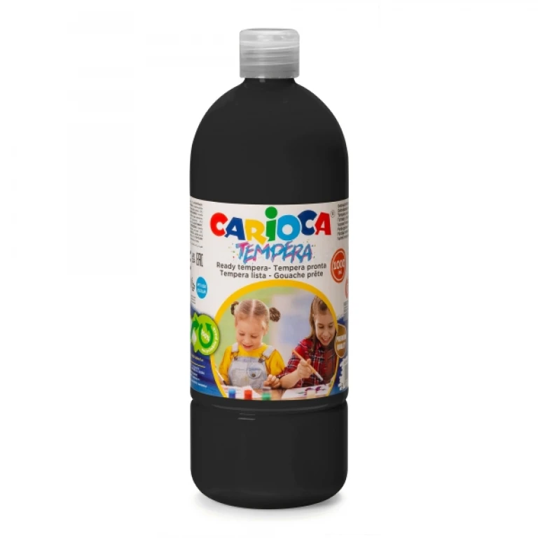 Thumbnail-Garrafa Tempera Carioca 1000ml – Cores Superlaváveis – Fácil de Misturar – Aplicável em Materiais Porosos – Alta Opacidade – Cor Preta