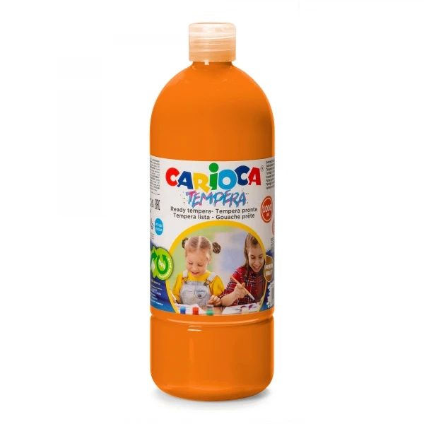 Thumbnail-Garrafa Tempera Carioca 1000ml – Cores Superlaváveis – Fácil de Misturar – Aplicável em Materiais Porosos – Alta Opacidade – Cor Laranja