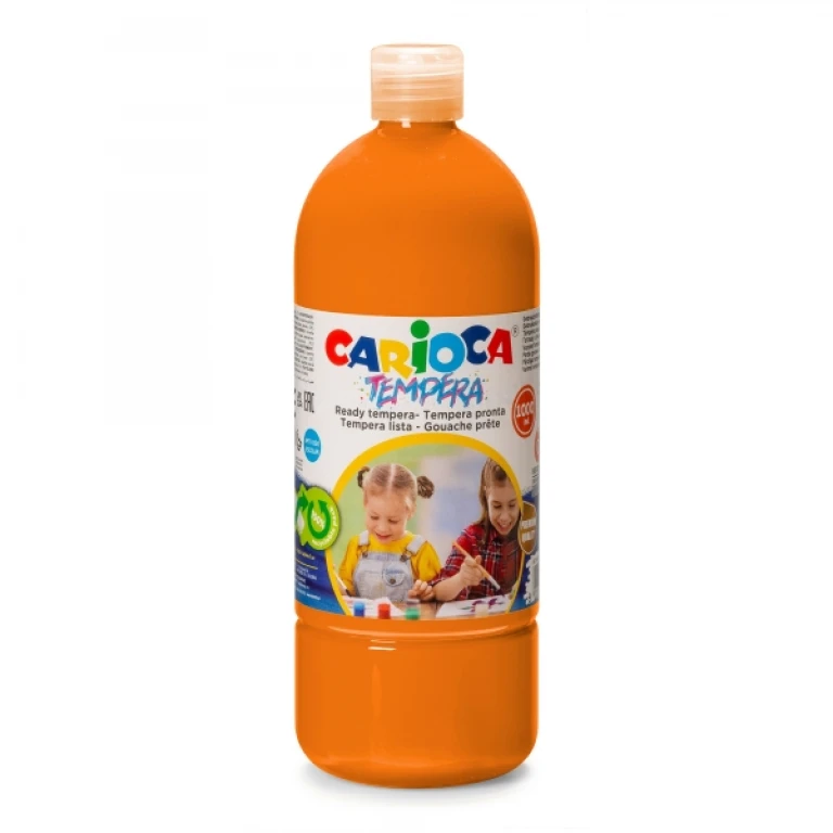 Thumbnail-Garrafa Tempera Carioca 1000ml – Cores Superlaváveis – Fácil de Misturar – Aplicável em Materiais Porosos – Alta Opacidade – Cor Laranja