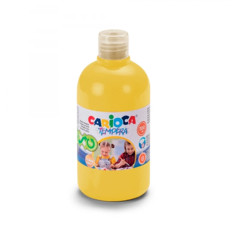 Thumbnail-Garrafa Tempera Carioca 500ml – Cores Superlaváveis – Fácil de Misturar – Aplicável em Materiais Porosos – Alta Opacidade – Cor Amarela