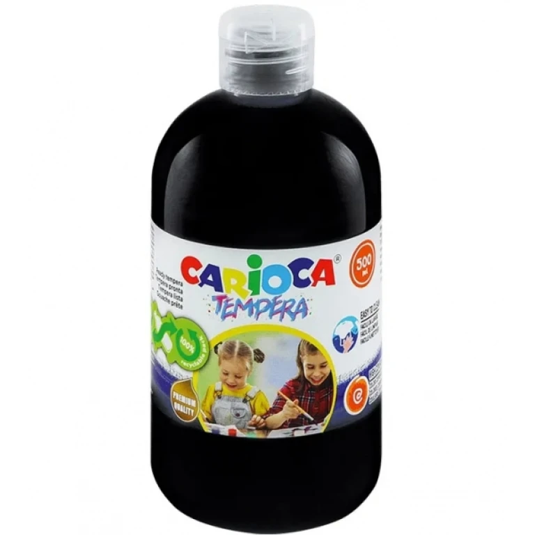 Thumbnail-Garrafa Tempera Carioca 500ml – Cores Superlaváveis – Fácil de Misturar – Aplicável em Materiais Porosos – Alta Opacidade – Cor Preta