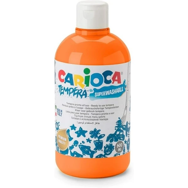 Thumbnail-Garrafa Tempera Carioca 500ml – Cores Superlaváveis – Fácil de Misturar – Aplicável em Materiais Porosos – Alta Opacidade – Cor Laranja