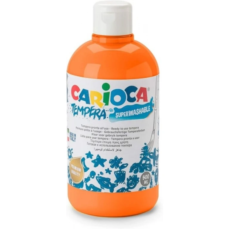 Thumbnail-Garrafa Tempera Carioca 500ml – Cores Superlaváveis – Fácil de Misturar – Aplicável em Materiais Porosos – Alta Opacidade – Cor Laranja