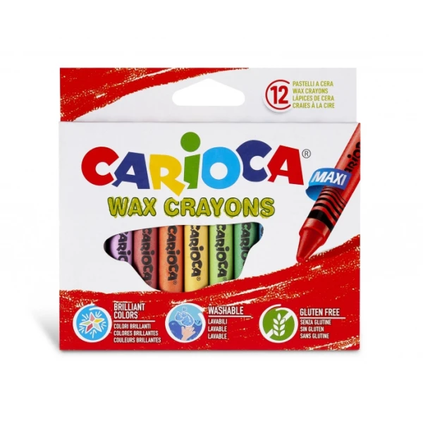 Thumbnail-Carioca Maxi Pack de 12 Ceras – Cores Brilhantes – Lavável – Corpo Ø 12mm – Várias Cores