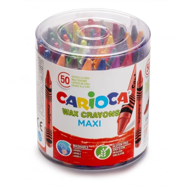 Thumbnail-Carioca Maxi Pack de 50 Ceras Jumbo – Cores Brilhantes – Lavável – Corpo Ø 12mm – Várias Cores