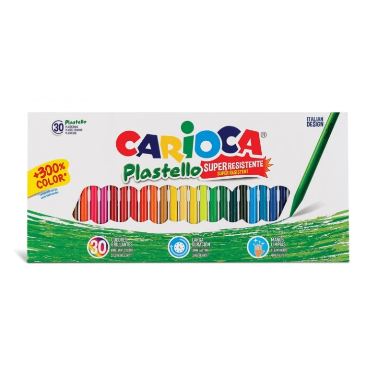 Thumbnail-Carioca Pacote com 30 Apontadores Plásticos – Extra Limpo – Não Deixa Cor nas Mãos – Dura Três Vezes Mais – Cores Brilhantes e Laváveis – Fácil de Afiar – Várias Cores