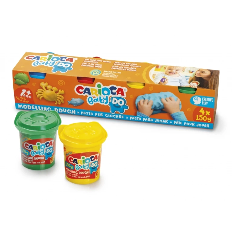 Thumbnail-Pack Pasta Modeladora Carioca Baby Do +1 4X150ml – Super Leve – Elástica e Maleável – Ideal para Primeiras Experiências Táteis – Secagem ao Ar – Várias Cores