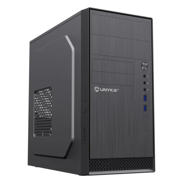 Thumbnail-Gabinete torre Unykach Aero C12 V1 MicroATX – Fonte de alimentação de 500 W – Tamanho de disco compatível 3,5″, 2,5″ – USB-A 3.0, leitor de cartão SD e áudio – Cor preta