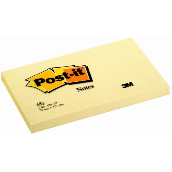 Thumbnail-Bloco Post-it com 100 Notas Autoadesivas Removíveis Amarelo Canário 76x127mm – Papel Certificado PEFC – 7100090881 – Cor Amarelo Claro