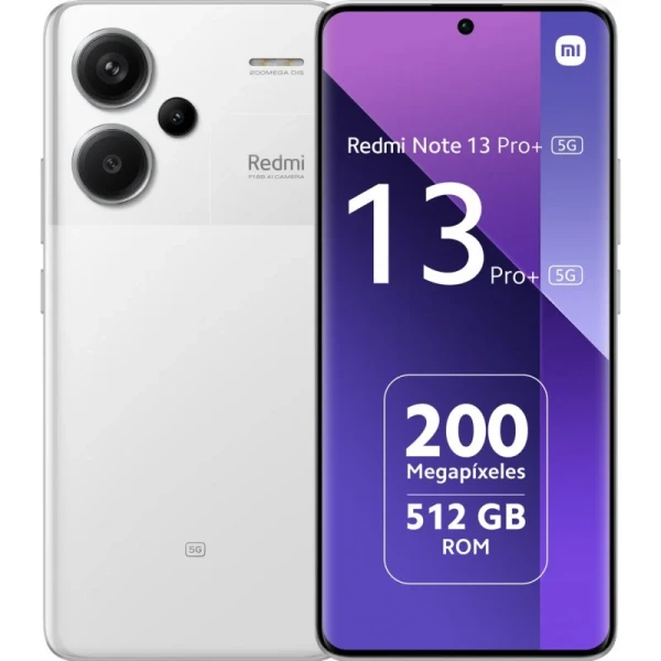 Thumbnail-Xiaomi Redmi Note 13 Pro Plus 5G Smartphone Tela AMOLED 6,67″ – 12GB / 512GB – Câmera principal 200MP – Bateria 5000mAh – Suporta carregamento de 120W – Cor branca