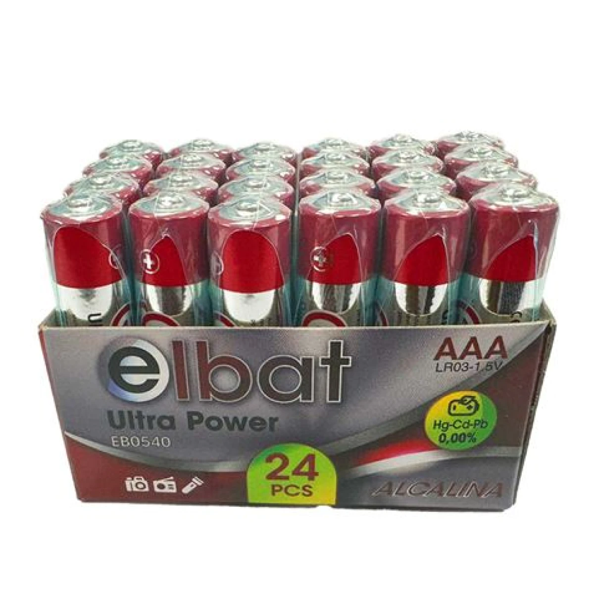 Thumbnail-Elbat Pack 24 Pcs Pilhas Alcalinas LR03/AAA – Várias Cores