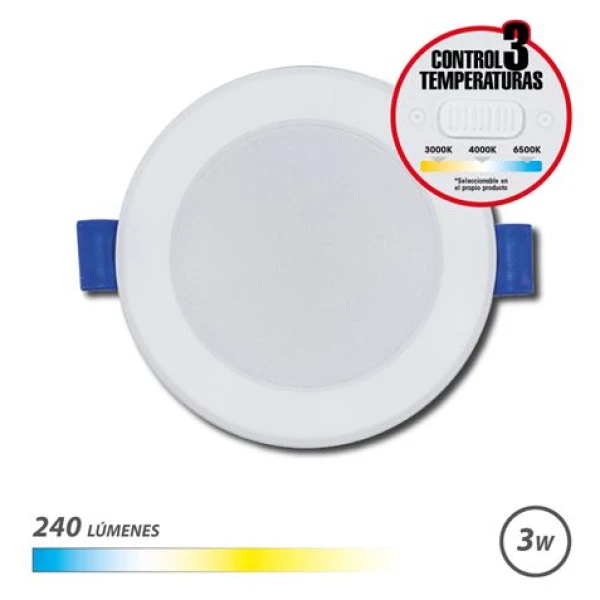 Thumbnail-Elbat Downlight Circular 3W – 240Lm – Seletor 3 Temperaturas – Cor Branco