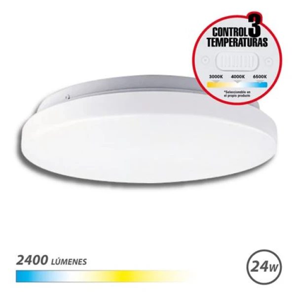 Thumbnail-Aplique LED redondo Elbat Techo 24W – 2400Lm – Seletor 3 temperaturas – Cor Branco