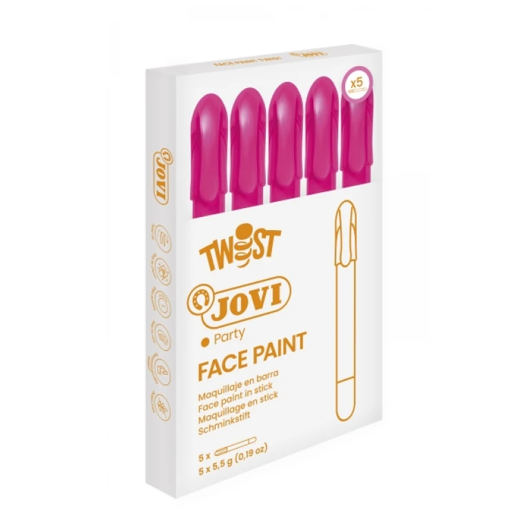 Thumbnail-Jovi Twist Face Paint Stick – Hipoalergênico – À base de água – Fácil aplicação – Ótima cobertura – Secagem rápida – Fácil de remover – Sem parabenos – Cor rosa