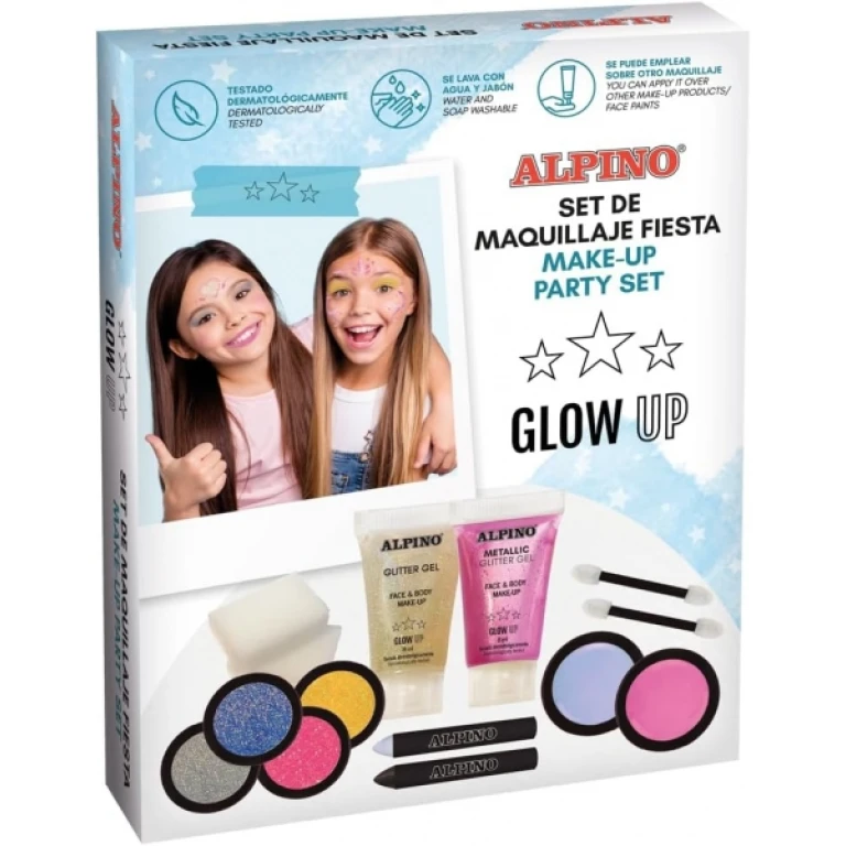 Thumbnail-Conjunto de maquiagem Alpino Fiesta Glow Up – Lava com água e sabão – Testado dermatologicamente – Cores sortidas