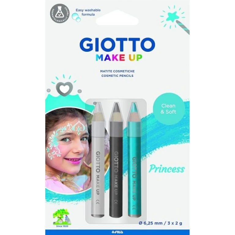 Thumbnail-Giotto Make Up Princess Pack com 3 Lápis Cosméticos Temáticos Princess – Lava com Água – Dermatologicamente Testado – Cores Sortidas