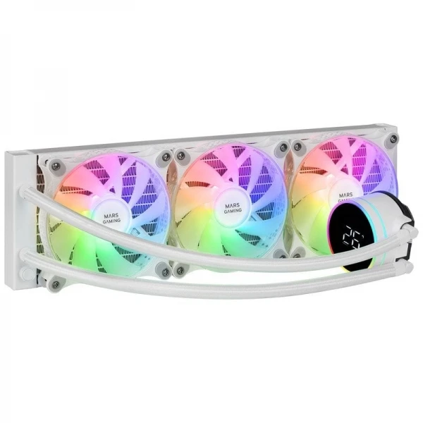 Thumbnail-Mars Gaming ML-LCD360 ARGB Liquid Cooling – Três ventoinhas de 120 mm – Tela LCD de temperatura – Compatibilidade multisocket – TDP 600W – Tubos de teflon – Cor branca