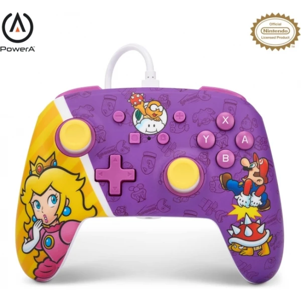 Thumbnail-Controlador de cabo aprimorado PowerA para Nintendo Switch – Princess Peach Battle