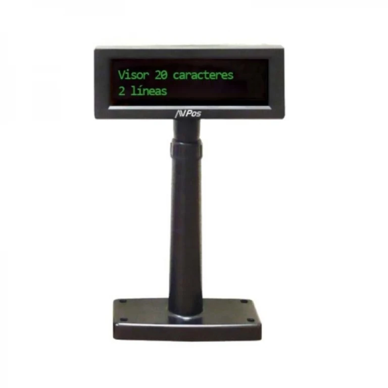 Thumbnail-AVPos Visor VFD220 – 2 Linhas de 20 Caracteres – Tela Verde – 267 Tipos de Caracteres Internacionais – USB – Cor Preta