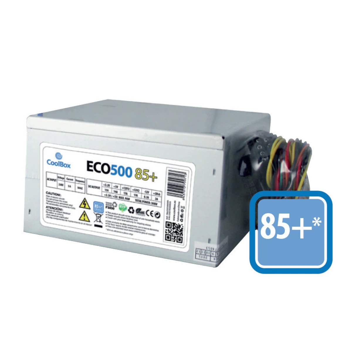 Galery – CoolBox ECO500 85+ fonte de alimentação 300 W 20+4 pin ATX ATX Cinzento0