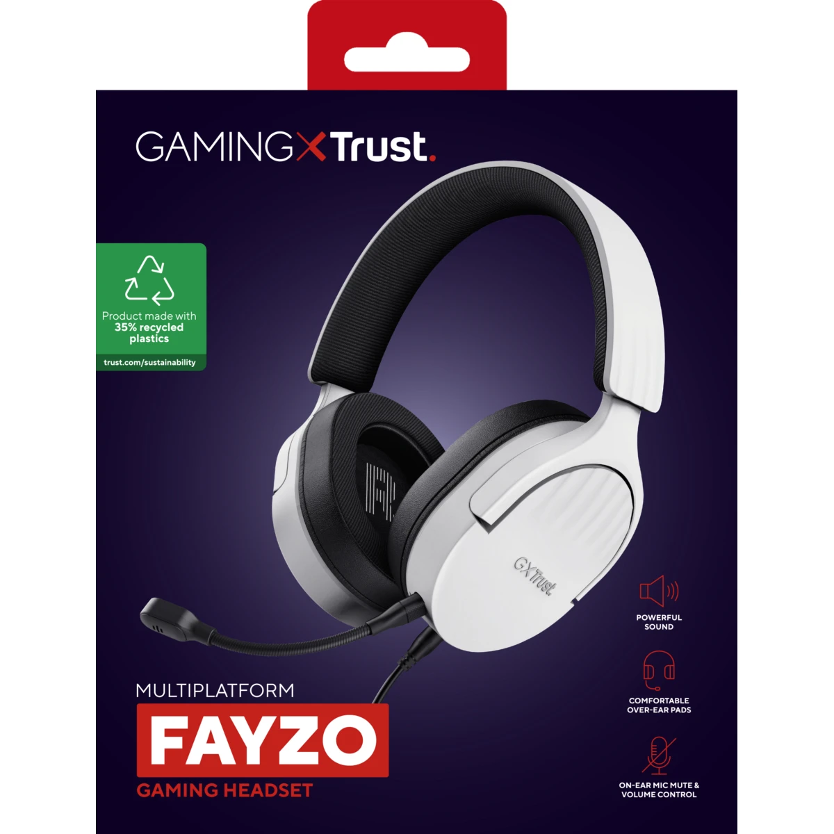 Galery – Trust GXT 489W FAYZO Auscultadores Com fios Fita de cabeça Jogos Preto, Branco0