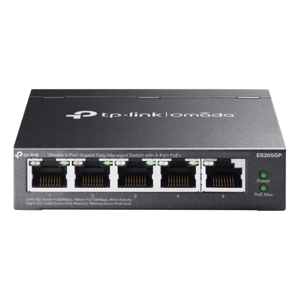 Thumbnail-TP-Link Omada ES205G Gerido Gigabit Ethernet (10/100/1000) Power over Ethernet (PoE) Preto