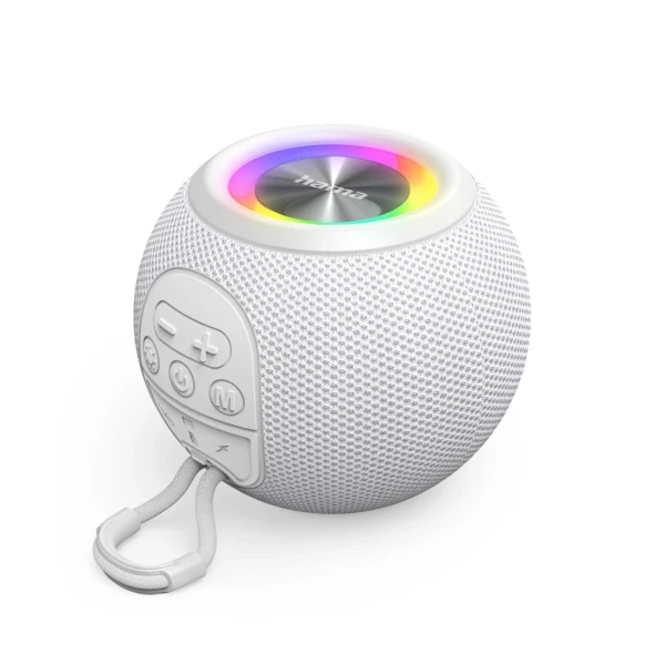 Thumbnail-Coluna HAMA “Ball Shape Speaker” Bluetooth Loudspeaker, 5 Light Modes, 5W, white