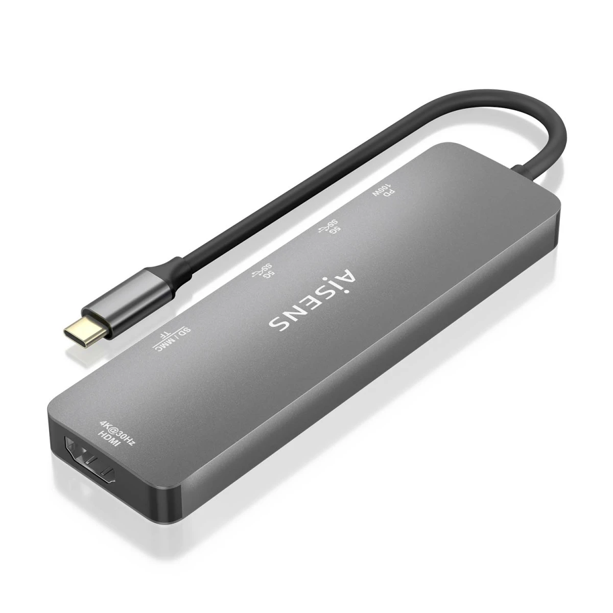 Galery – AISENS ASUC-6P016-GR base & duplicador de portas Com fios USB 3.2 Gen 1 (3.1 Gen 1) Type-C Cinzento0