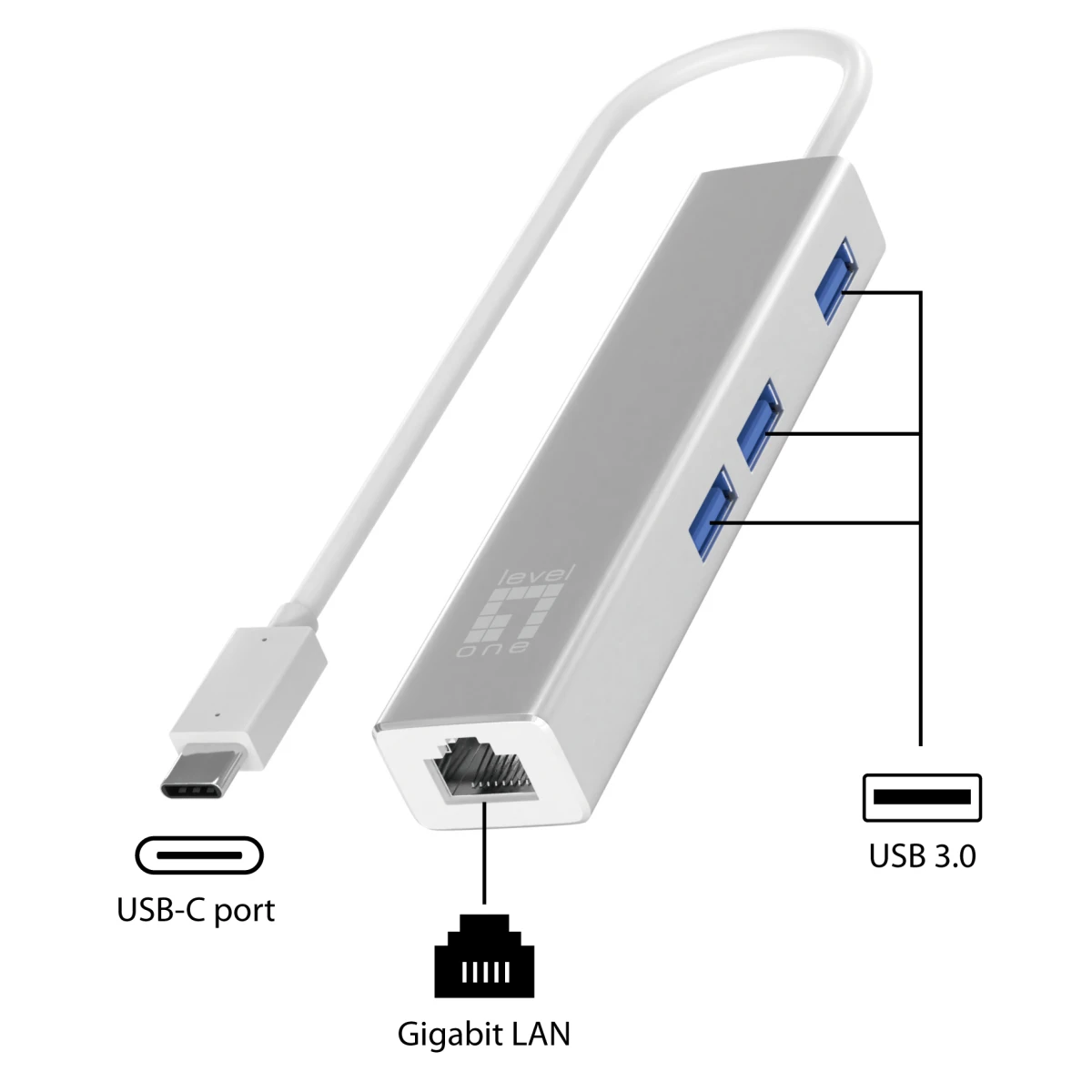 Galery – LevelOne USB-0504 cartão de rede Ethernet 1000 Mbit/s0