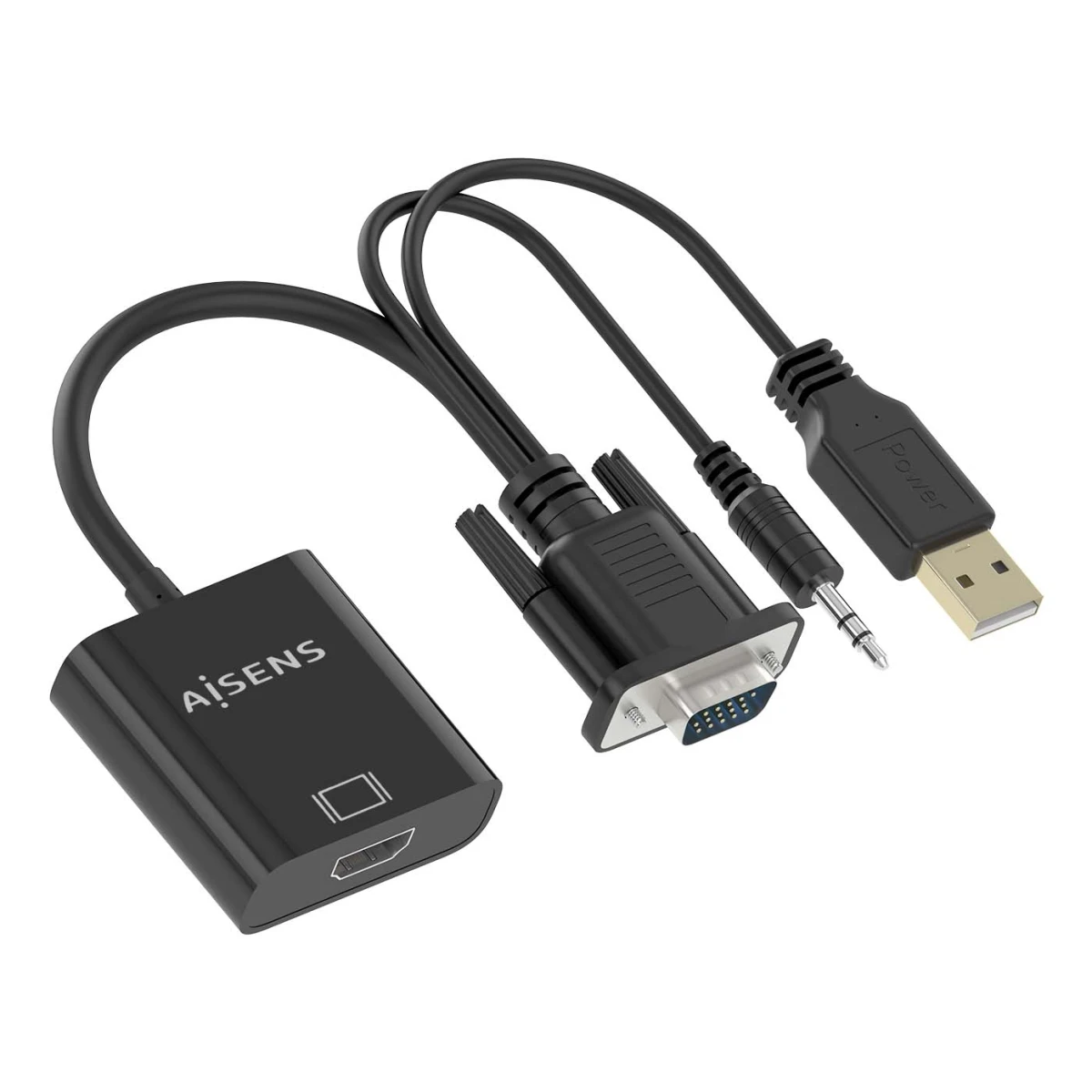 Galery – AISENS A115-0872 adaptador de cabo de vídeo 0,2 m HDMI Type A (Standard) VGA (D-Sub) + 3.5mm + USB Type-A Preto0