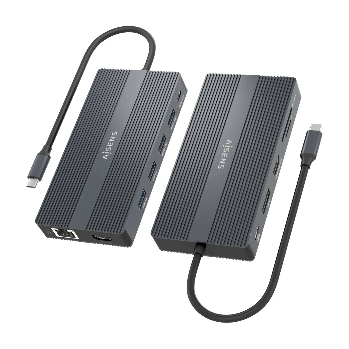 Galery – AISENS ASUC-12P017-GR base & duplicador de portas Com fios USB 3.2 Gen 1 (3.1 Gen 1) Type-C Cinzento0