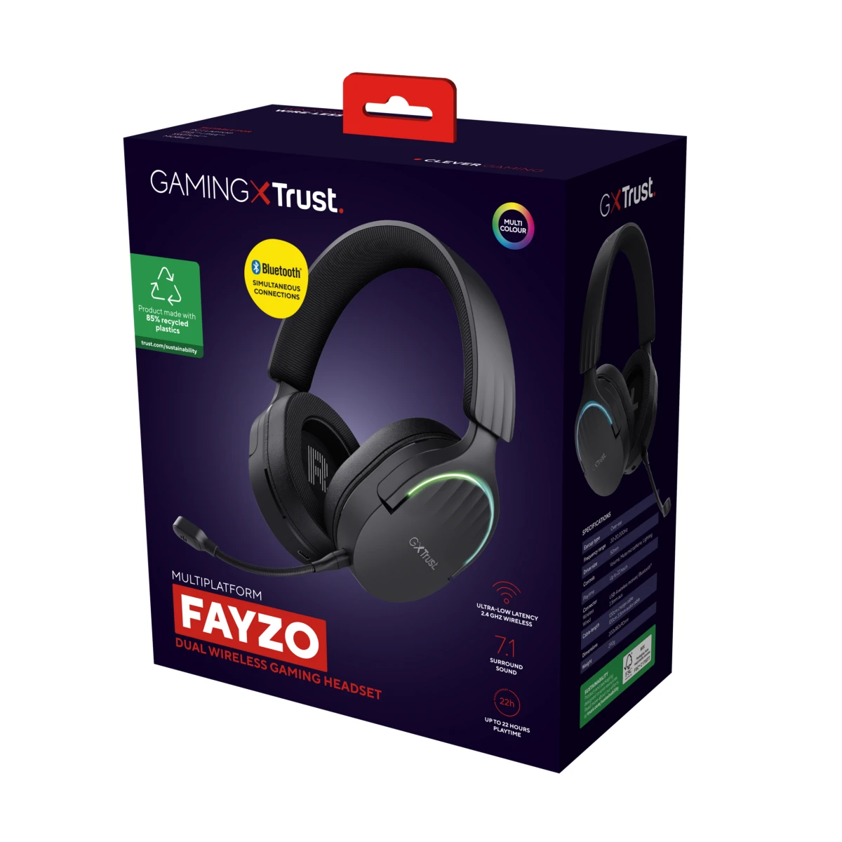 Galery – Trust GXT 491 Fayzo Auscultadores Com fios e sem fios Fita de cabeça Jogos USB Type-C Bluetooth Preto0