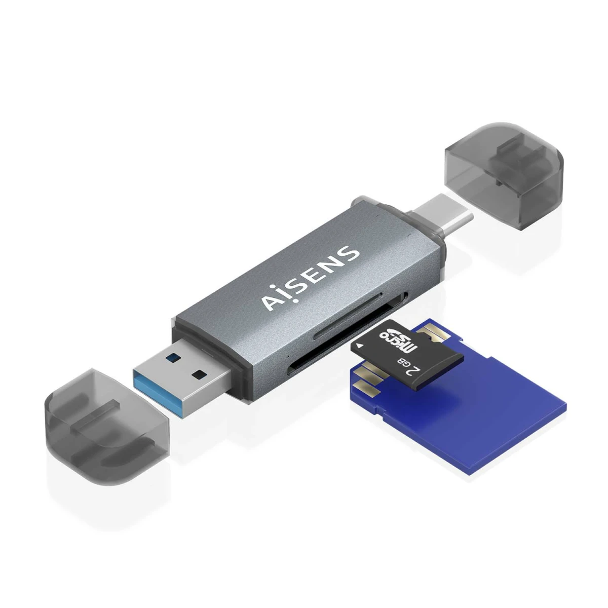 Galery – AISENS ASCR-2AC08-GR leitor de cartões USB 3.2 Gen 1 (3.1 Gen 1) Type-A/Type-C Cinzento0