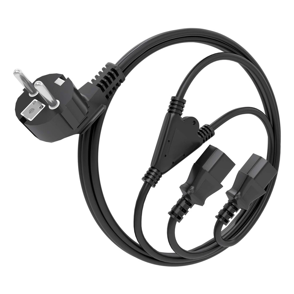 Galery – AISENS A132-0864 cabo de energia Preto 3 m CEE7/7 Dispositivo para ligar 2 x C130
