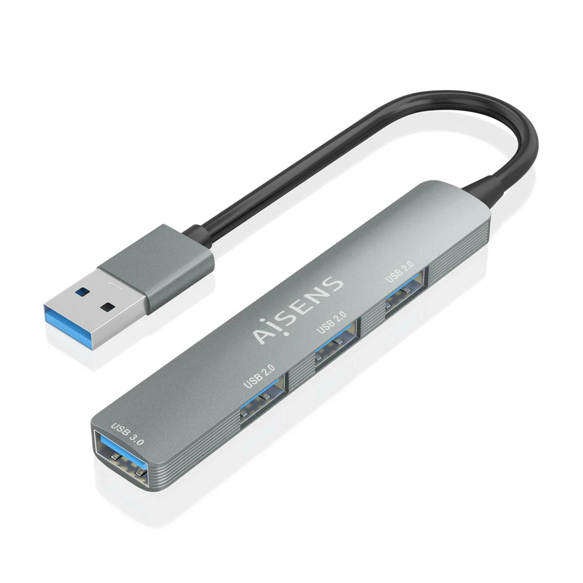 Thumbnail-AISENS A106-0859 hub de interface USB 3.2 Gen 1 (3.1 Gen 1) Type-A 5000 Mbit/s Cinzento