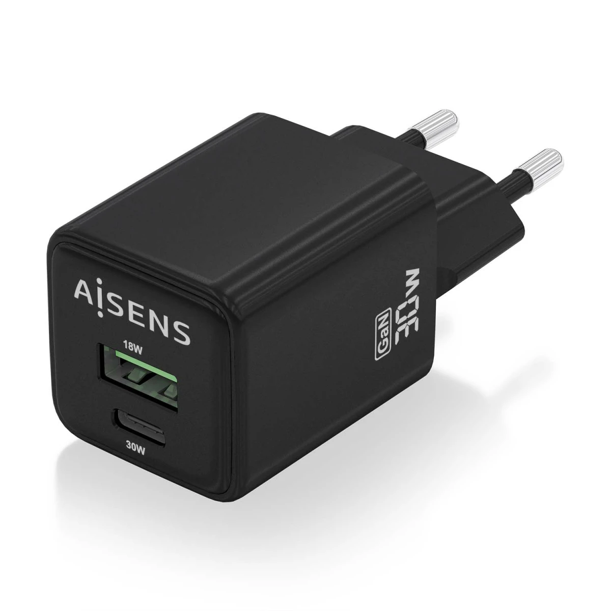 Galery – AISENS ASCH-30W2P038-BK carregador de dispositivos móveis Universal Preto AC Carregamento rápido Interior0