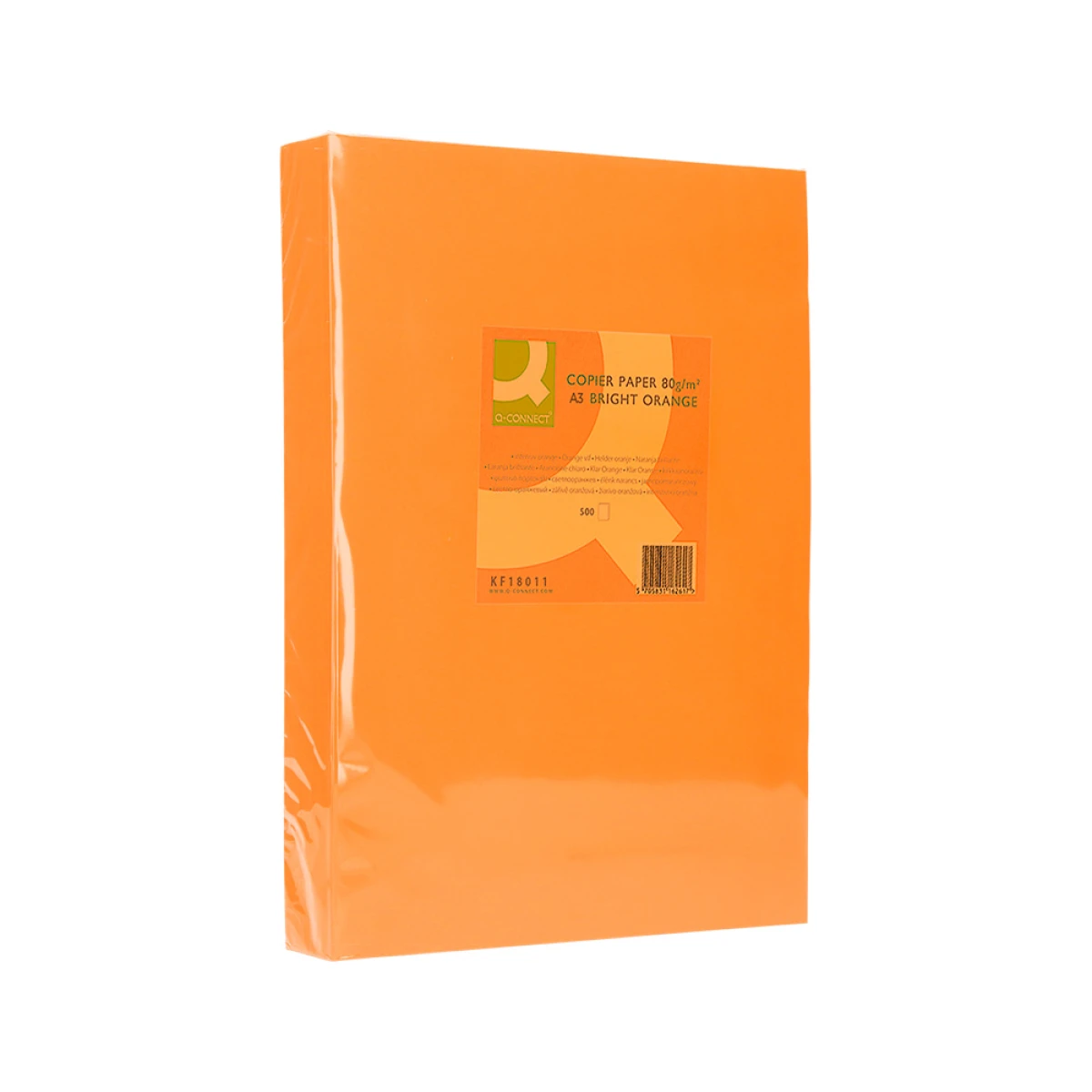 Galery – Papel de cor q-connect din a3 80 gr laranja intenso embalagem de 500 folhas0