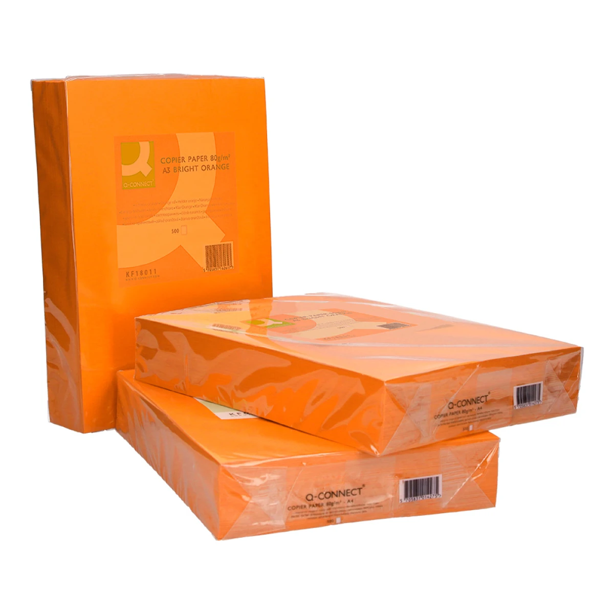 Galery – Papel de cor q-connect din a3 80 gr laranja intenso embalagem de 500 folhas0