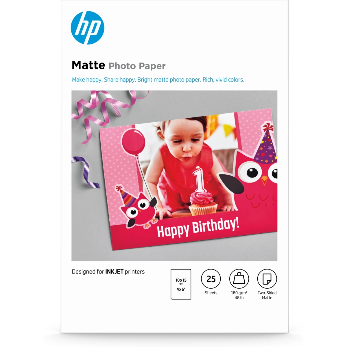 Galery – HP Papel de Fotografia Mate, 180 g/m2, 10 x 15 cm (101 x 152 mm), 25 folhas0