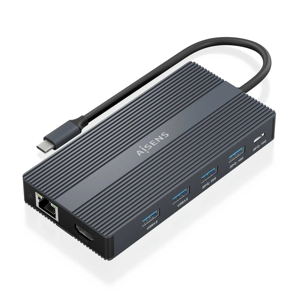 Galery – AISENS ASUC-12P017-GR base & duplicador de portas Com fios USB 3.2 Gen 1 (3.1 Gen 1) Type-C Cinzento0