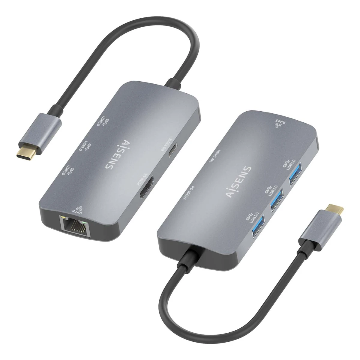 Galery – AISENS ASUC-6P019-GR base & duplicador de portas Com fios USB 3.2 Gen 1 (3.1 Gen 1) Type-C Cinzento0