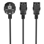 Thumbnail-AISENS A132-0864 cabo de energia Preto 3 m CEE7/7 Dispositivo para ligar 2 x C13
