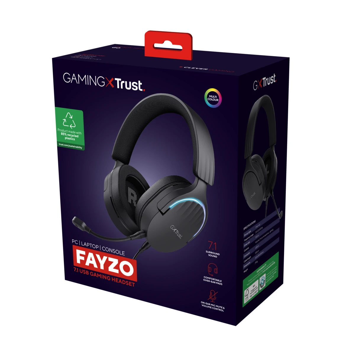 Galery – Trust GXT 490 FAYZO Auscultadores Com fios Fita de cabeça Jogos USB Type-A Preto0