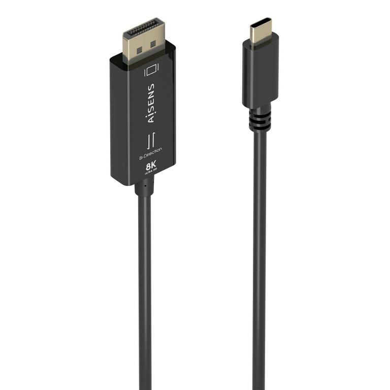 Thumbnail-AISENS A109-0879 adaptador de cabo de vídeo 1,8 m USB Type-C DisplayPort Preto