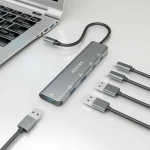 Galery – AISENS A109-0857 hub de interface USB 3.2 Gen 1 (3.1 Gen 1) Type-C 5 Mbit/s Cinzento0