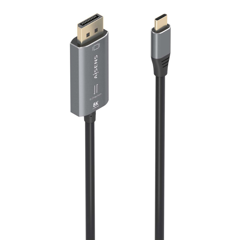 Thumbnail-AISENS A109-0880 adaptador de cabo de vídeo 1,8 m USB Type-C DisplayPort Preto